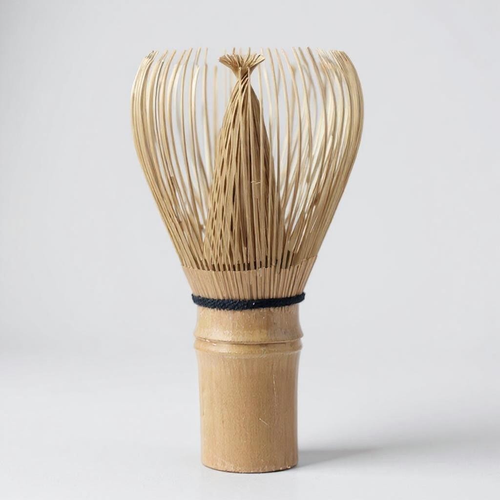 ZENERGY master-grade matcha whisk with fine bamboo tines for traditional Japanese tea preparation