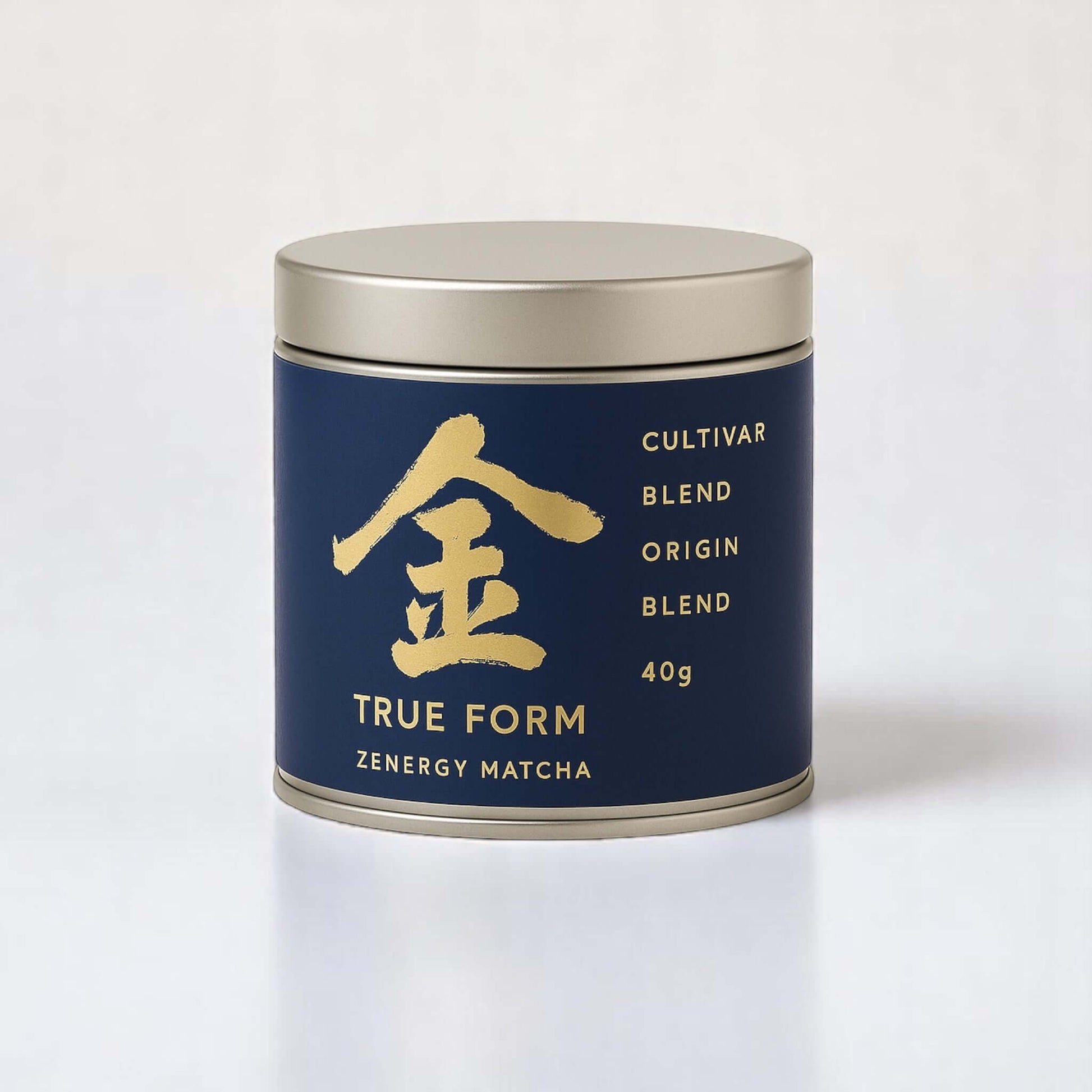 ZENERGY TEA True Form 40g Canister of Ceremonial Matcha Japan with elegant gold lettering